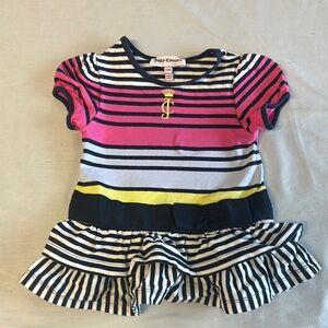 Juicy Couture - LIKE NEW - Pink and Yellow Short Sleeve dress with Ruffled Hem
